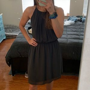 Charcoal high neck dress